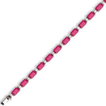 18K Gold & Ruby & Diamond Tennis Bracelet - Pobjoy Diamonds