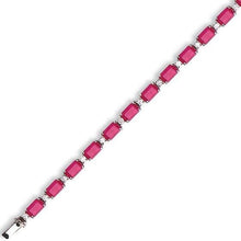 Load image into Gallery viewer, 18K Gold &amp; Ruby &amp; Diamond Tennis Bracelet - Pobjoy Diamonds