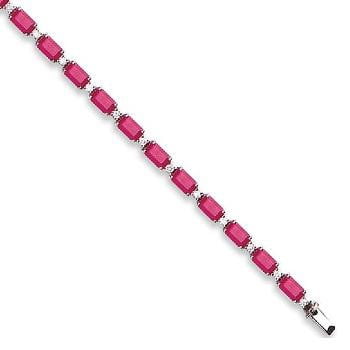Pobjoy 18K gold and ruby diamond tennis bracelet