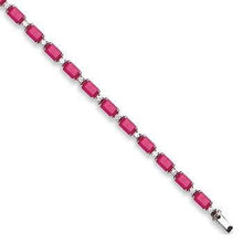 Load image into Gallery viewer, Pobjoy 18K gold and ruby diamond tennis bracelet