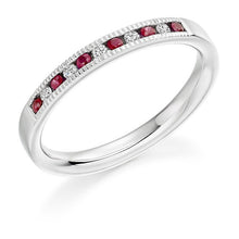 Load image into Gallery viewer, 18K White Gold &amp; Ruby Half Eternity Ring 0.23 CTW - Pobjoy Diamonds