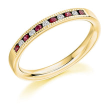 Load image into Gallery viewer, 18K Yellow Gold &amp; Ruby Half Eternity Ring 0.23 CTW - Pobjoy Diamonds