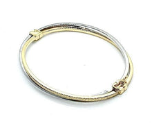 Load image into Gallery viewer, 9K Yellow &amp; White Gold Ladies Bangle - Pobjoy Diamonds
