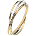 9K Three Colour Gold D-Shape Ladies Russian Bangle - Pobjoy Diamonds