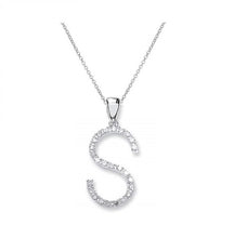 Load image into Gallery viewer, 9K White Gold &amp; Diamond Initial Pendant-S