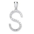 9K White Gold & Diamond Initial Pendant From Pobjoy Diamonds