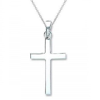 925 Silver Cross &  Belcher Chain - Pobjoy Diamonds