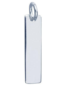 Long Silver Dog Tag & Silver Ball Chain - Pobjoy Diamonds