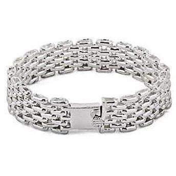 Sterling Silver Heavy Link Panther Bracelet
