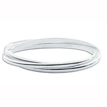 Load image into Gallery viewer, Silver Triple Faceted Ladies Bangle - Pobjoy Diamonds
