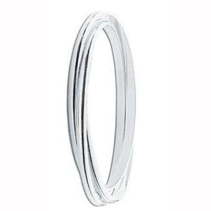 Silver Triple Faceted Ladies Bangle - Pobjoy Diamonds