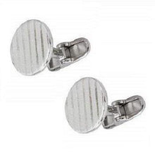 Load image into Gallery viewer, 925 Silver Circular Striped Bar Cufflinks - Pobjoy Diamonds
