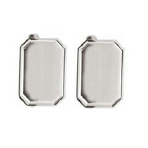Silver Rectangle Edged Cufflinks - Pobjoy Diamonds