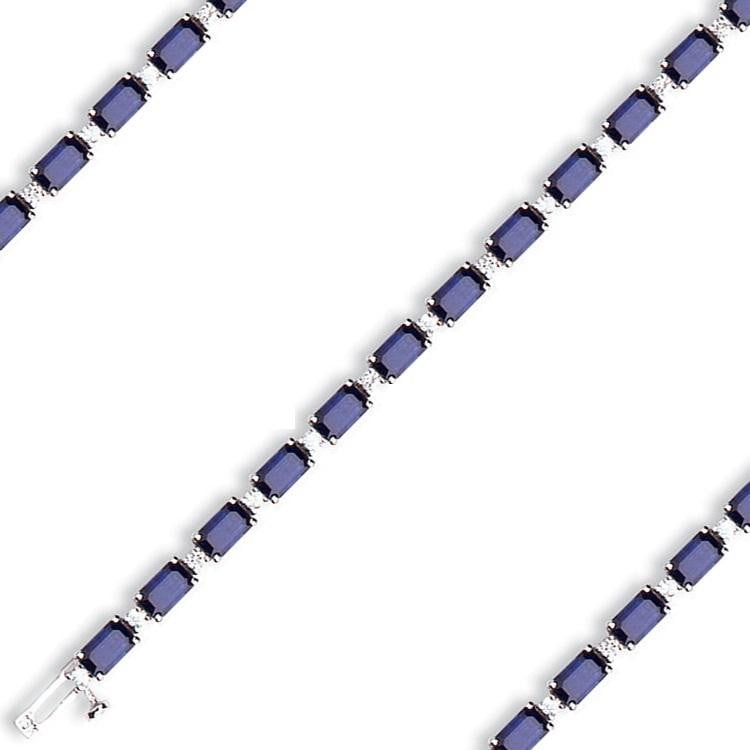 18K White Gold, Sapphire & Diamond Bracelet - Pobjoy Diamonds