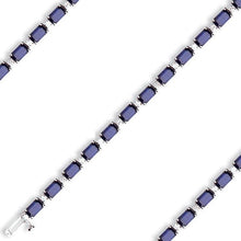 Load image into Gallery viewer, 18K White Gold, Sapphire &amp; Diamond Bracelet - Pobjoy Diamonds