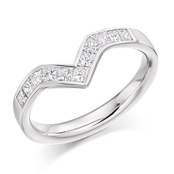 Channel Set Shaped Princess Cut Diamond Half Eternity 0.85 Carat - Pobjoy Diamonds