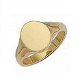 Men's 9K Yellow Gold Oval Signet Ring - Pobjoy Diamonds