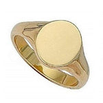 Men's 9K Yellow Gold Oval Signet Ring - Pobjoy Diamonds
