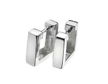 Load image into Gallery viewer, Sterling Silver Chunky Square Hoop Earrings - Pobjoy Diamonds