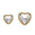 Sterling Silver & Yellow Gold Plated Heart Stud Earrings - Pobjoy Diamonds