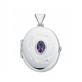 Sterling Silver & Amethyst Locket Pendant