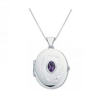 Load image into Gallery viewer, Sterling Silver &amp; Amethyst Locket Pendant