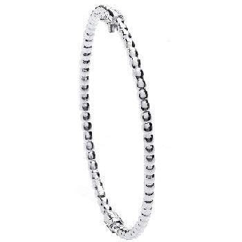 Silver Bead Hinged Bangle - Pobjoy Diamonds