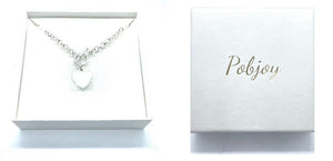 Sterling Silver Figaro Love Charm Bracelet - Medium - Pobjoy Diamonds