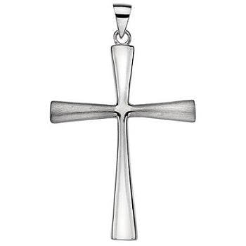 Unisex 925 Silver Scuptured Cross & Belcher Chain - Pobjoy Diamonds