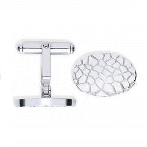 Sterling Silver Crocodile Pattern Cufflinks