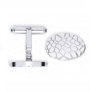 Sterling Silver Crocodile Pattern Cufflinks