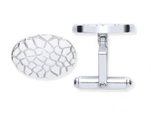 Load image into Gallery viewer, Silver Crocodile Pattern Cufflinks - Pobjoy Diamonds