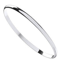 Load image into Gallery viewer, Sterling Silver D-Shape Ladies Solid Slave Bangle 4mm - Pobjoy Diamonds