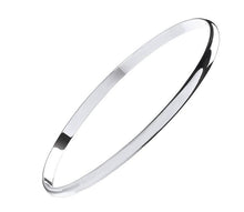 Load image into Gallery viewer, Sterling Silver D-Shape Ladies Solid Slave Bangle 4mm - Pobjoy Diamonds