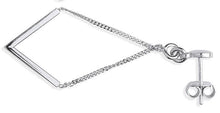 Load image into Gallery viewer, Silver Diamond Shape Drop Earrings - Pobjoy Diamonds