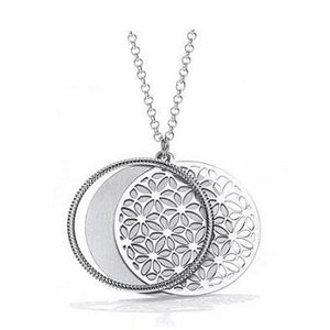 Sterling Silver Round Filigree Ladies Pendant & Necklace - Pobjoy Diamonds