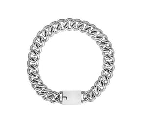 Sterling Silver Mens Large Curb Bracelet - Pobjoy Diamonds