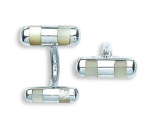 Load image into Gallery viewer, Silver &amp; Mother Of Pearl Cufflinks - Pobjoy Diamonds