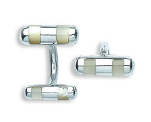Load image into Gallery viewer, Silver &amp; Mother Of Pearl Cufflinks - Pobjoy Diamonds