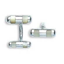 Load image into Gallery viewer, Silver &amp; Mother Of Pearl Cufflinks - Pobjoy Diamonds