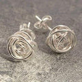 Handmade Silver Nest Stud Earrings - Pobjoy Diamonds