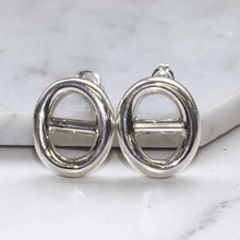 Load image into Gallery viewer, Pobjoy DIamonds - Handmade Sterling Silver Ladies Oval Stud Earrings