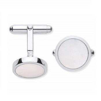 Sterling Silver & Mother Of Pearl Cufflinks