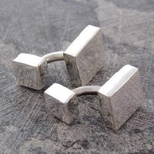 Load image into Gallery viewer, Sterling Silver Handmade Mens Square Cufflinks From Pobjoy