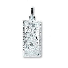 Load image into Gallery viewer, Pobjoy Sterling Silver Rectangle St Christopher Childs Pendant 