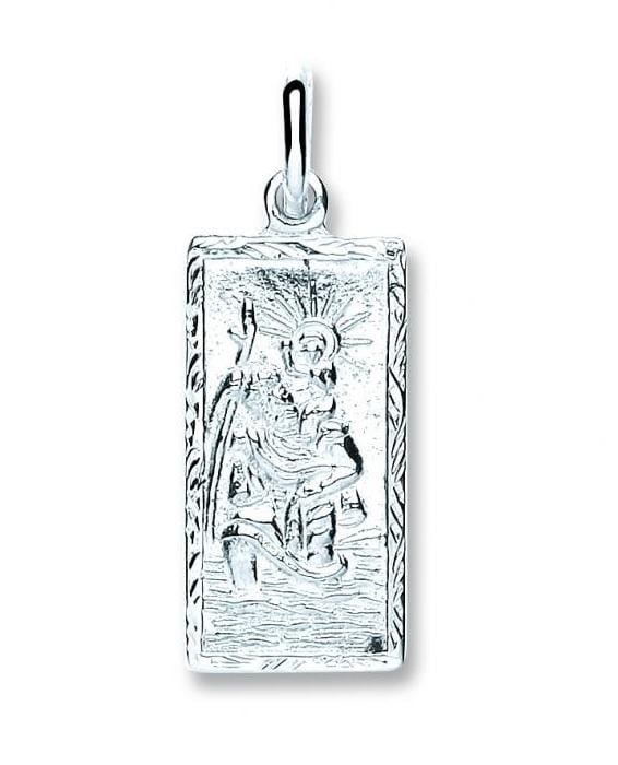 Pobjoy Sterling Silver Rectangle St Christopher 