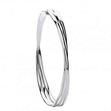 Load image into Gallery viewer, Silver Triple Faceted Ladies Bangle - Pobjoy Diamonds