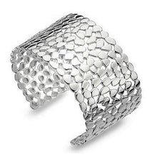 Load image into Gallery viewer, Sterling Silver Lattice Wide Cuff Bangle - Pobjoy Diamonds