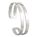 Sterling Silver Wide Double Torque Ladies Bangle - Pobjoy Diamonds