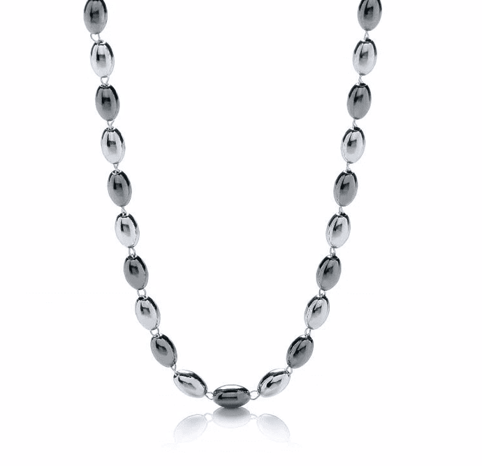 Silver & Ruthenium Bead Necklace - Pobjoy Diamonds